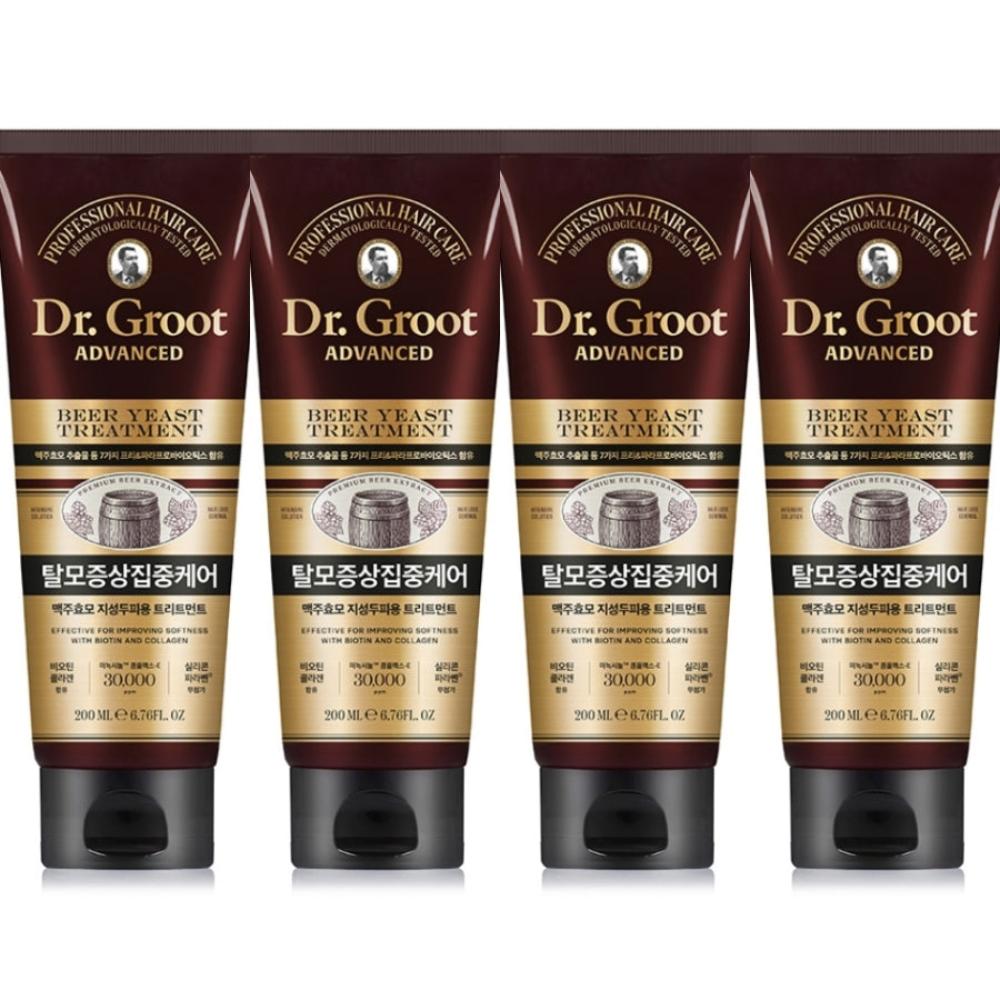 Dr.Groot Beer Yeast Hair Treatment for Hair Loss Relief 200ml*4Pcs