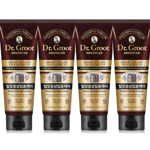 Dr.Groot Beer Yeast Hair Treatment for Hair Loss Relief 200ml*4Pcs