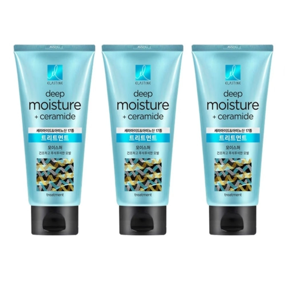 Elastine Deep Moisture Ceramide & Amino Acid Hair Treatment 300ml*3Pcs