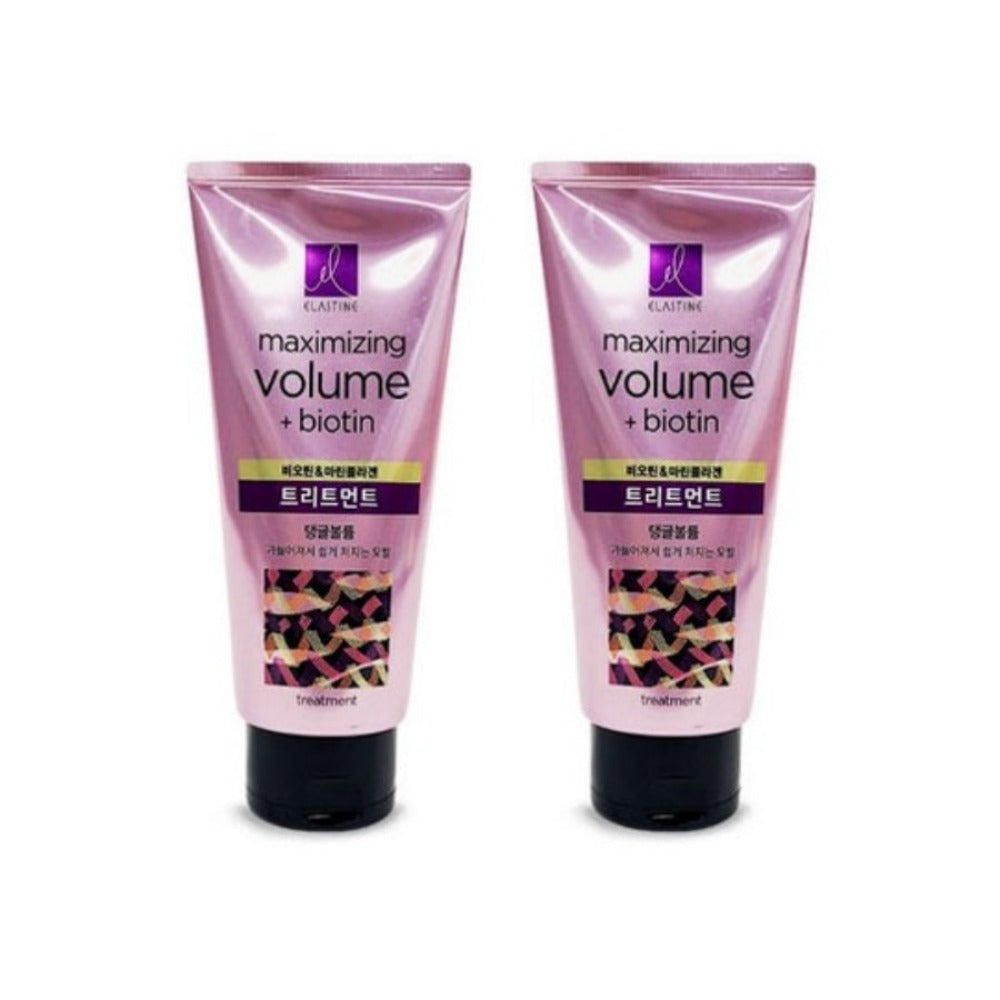 Elastine Maximizing Volume Biotin & Marine Collagen Hair Treatment 300ml*2Pcs