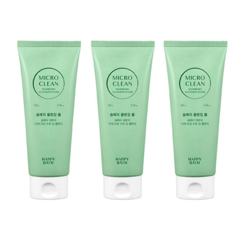 Happy Bath Micro Clean Soapberry Cleansing Foam 150g*3Pcs