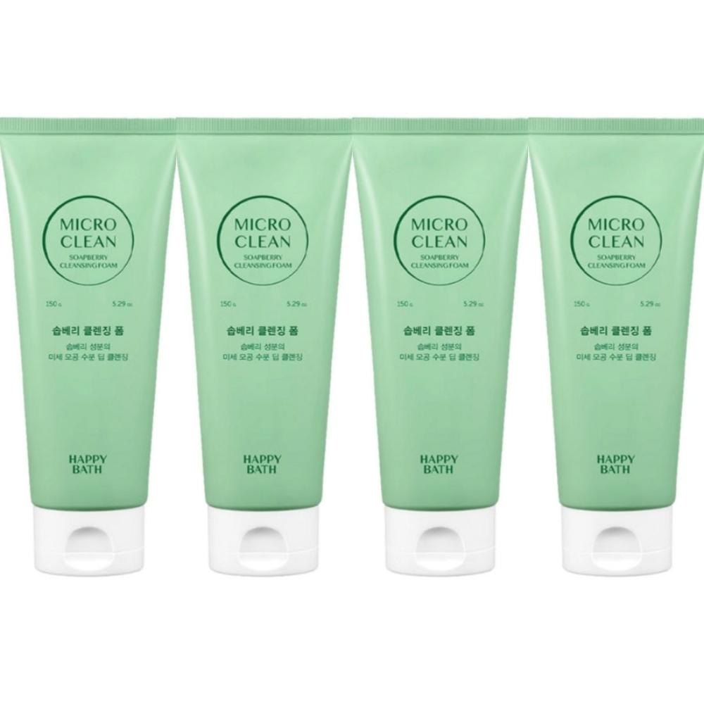 Happy Bath Micro Clean Soapberry Cleansing Foam 150g*4Pcs
