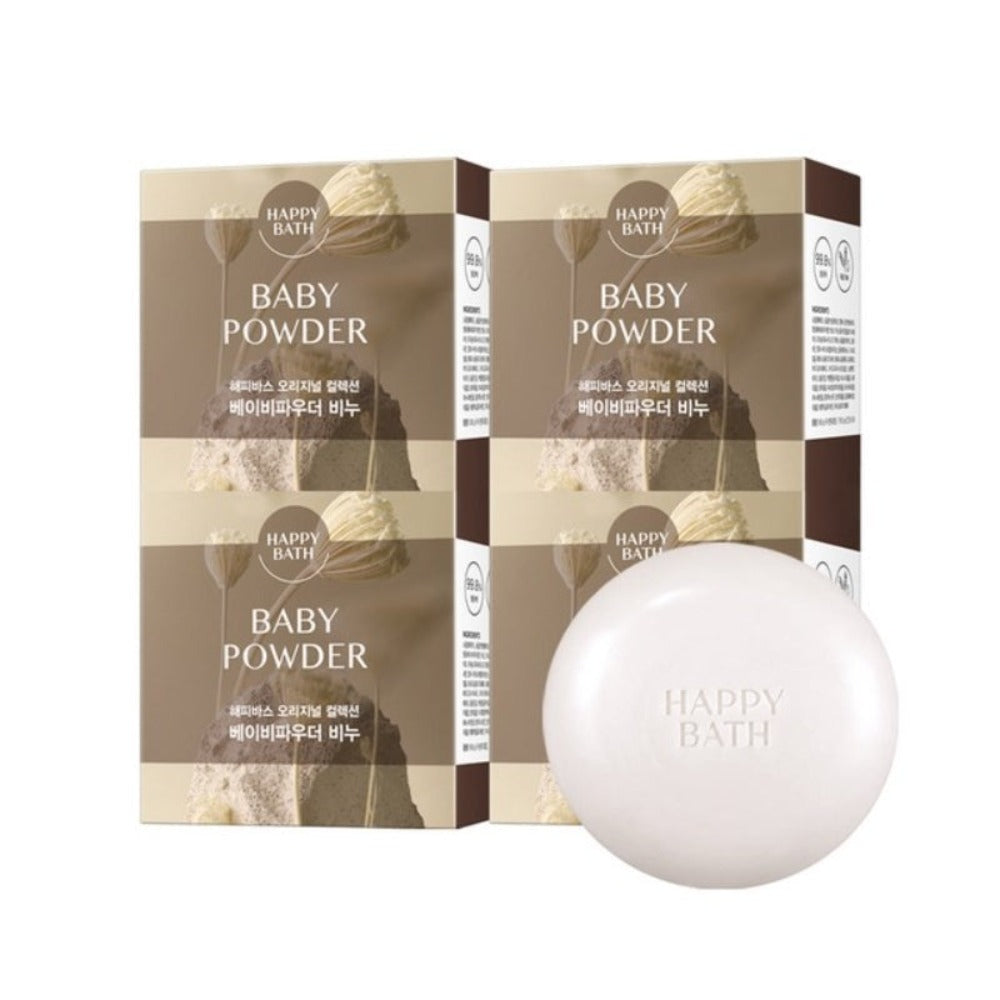 Happy Bath Original Collection Bar Soap Baby Powder 90g*4Pcs