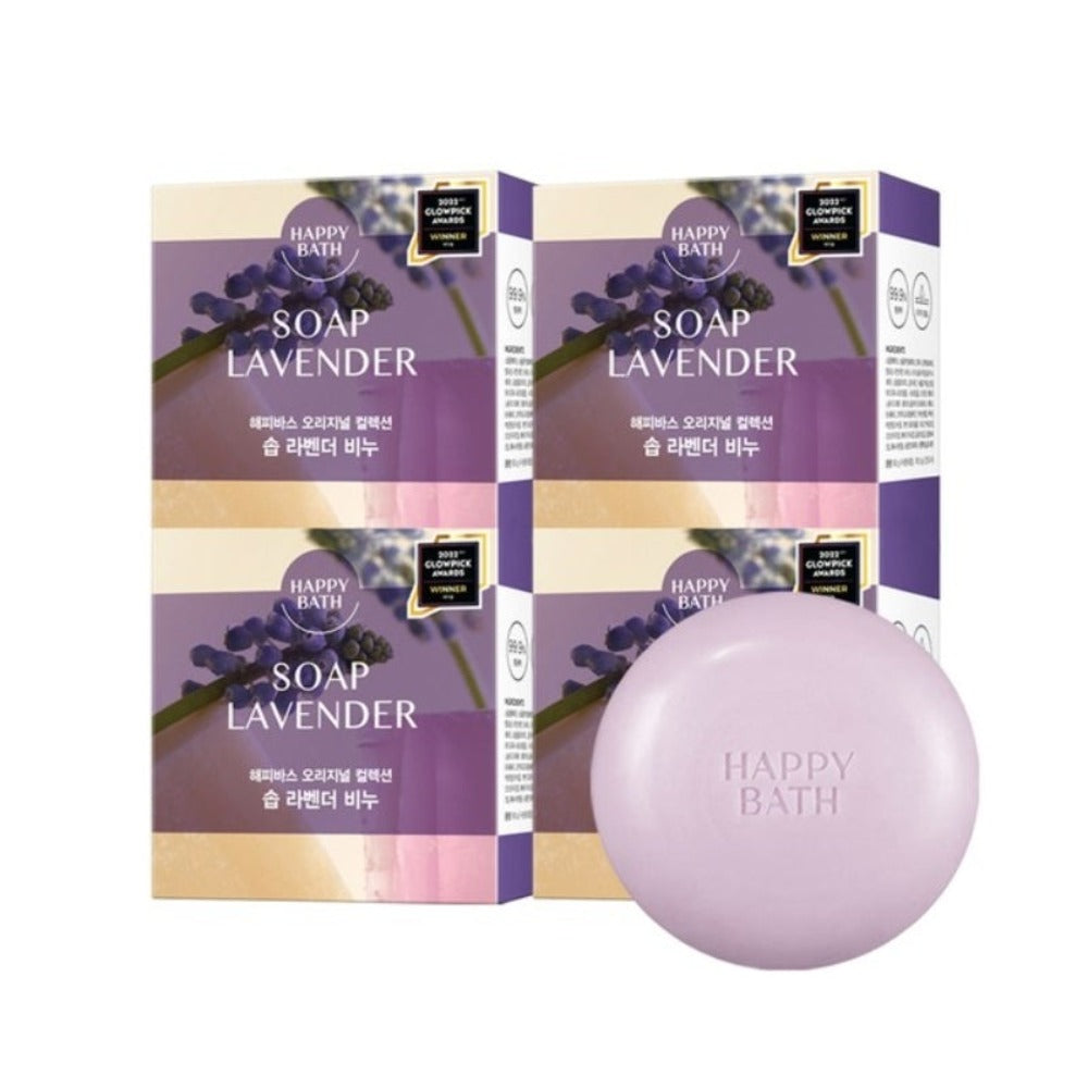 Happy Bath Original Collection Bar Soap Lavender 90g*4Pcs