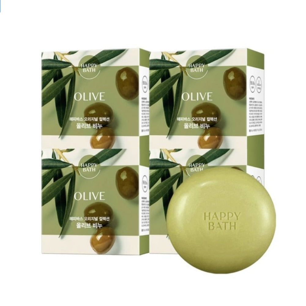 Happy Bath Original Collection Bar Soap Olive 90g*4Pcs
