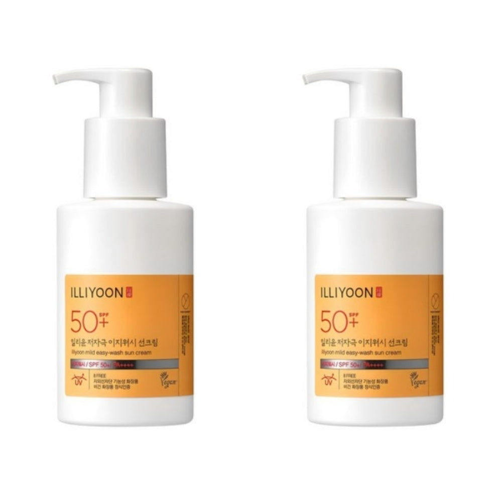 Illiyoon Mild Eash-wash Sun Cream SPF50+ PA++++ 150ml*2Pcs