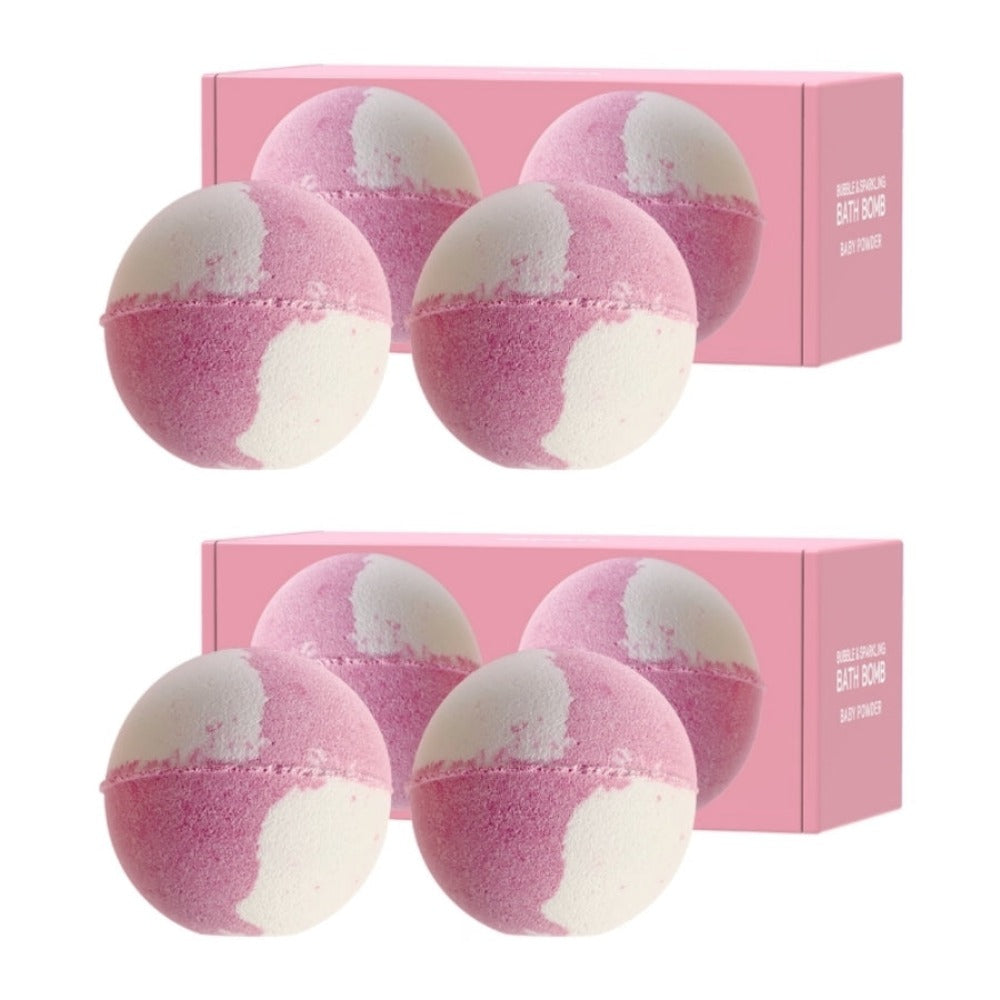 Kundal Bubble & Sparkling Bath Bomb Baby Powder 4 Pieces Set