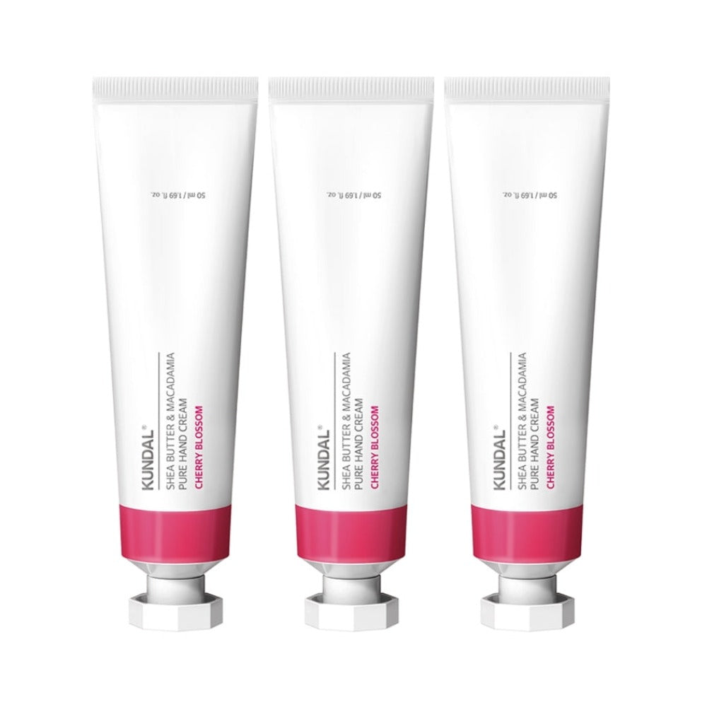 Kundal Shea Butter & Macadamia Pure Hand Cream Cherry Blossom 50ml*3Pcs