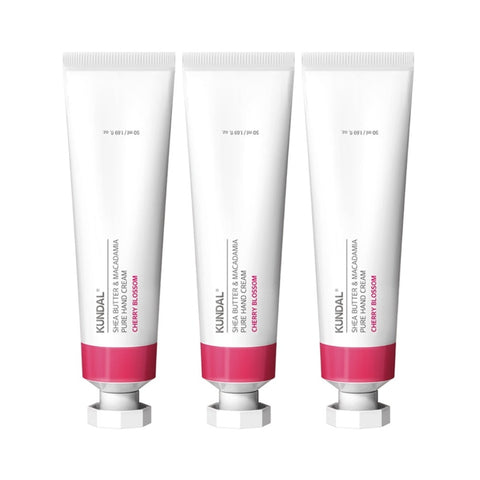 Kundal Shea Butter & Macadamia Pure Hand Cream Cherry Blossom 50ml*3Pcs