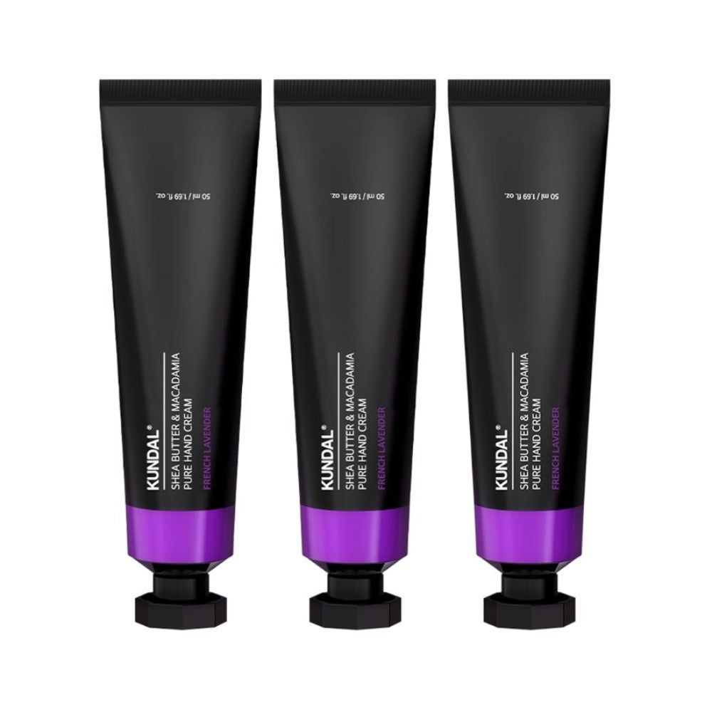 Kundal Shea Butter & Macadamia Pure Hand Cream French Lavender 50ml*3Pcs