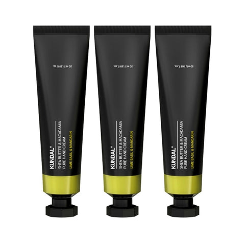 Kundal Shea Butter & Macadamia Pure Hand Cream Lime Basil & Mandarin 50ml*3Pcs