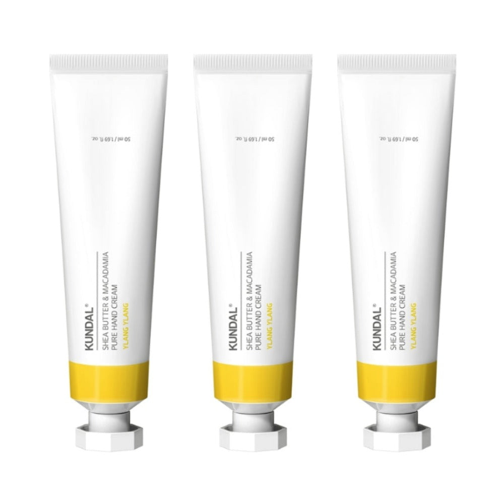 Kundal Shea Butter & Macadamia Pure Hand Cream Ylang Ylang 50ml*3Pcs