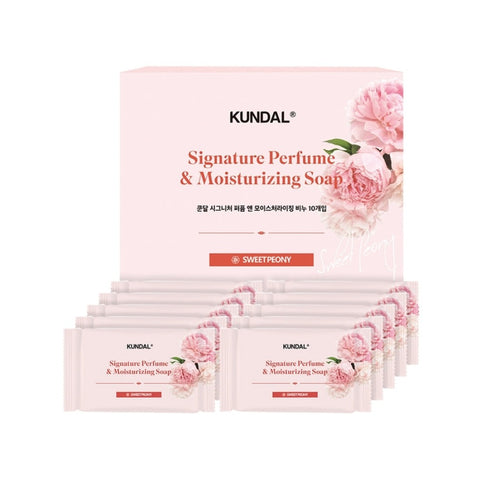 Kundal Signature Perfume & Moisturizing Soap Sweet Peony 100g*10Pcs