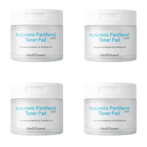 Medi Flower Hyaluronic Panthenol Toner Pad 60ea 180ml*4Pcs