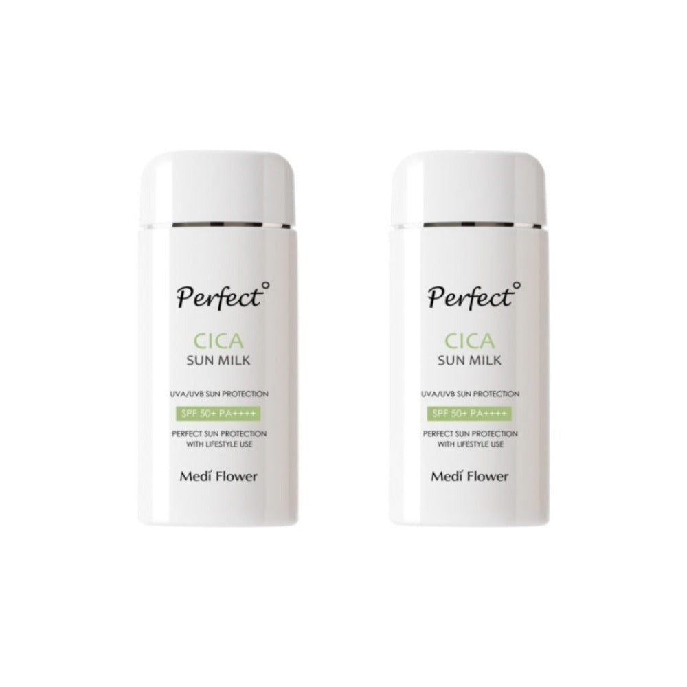 Medi Flower Perfect CICA Sun Milk SPF50+ PA++++ 100ml*2Pcs