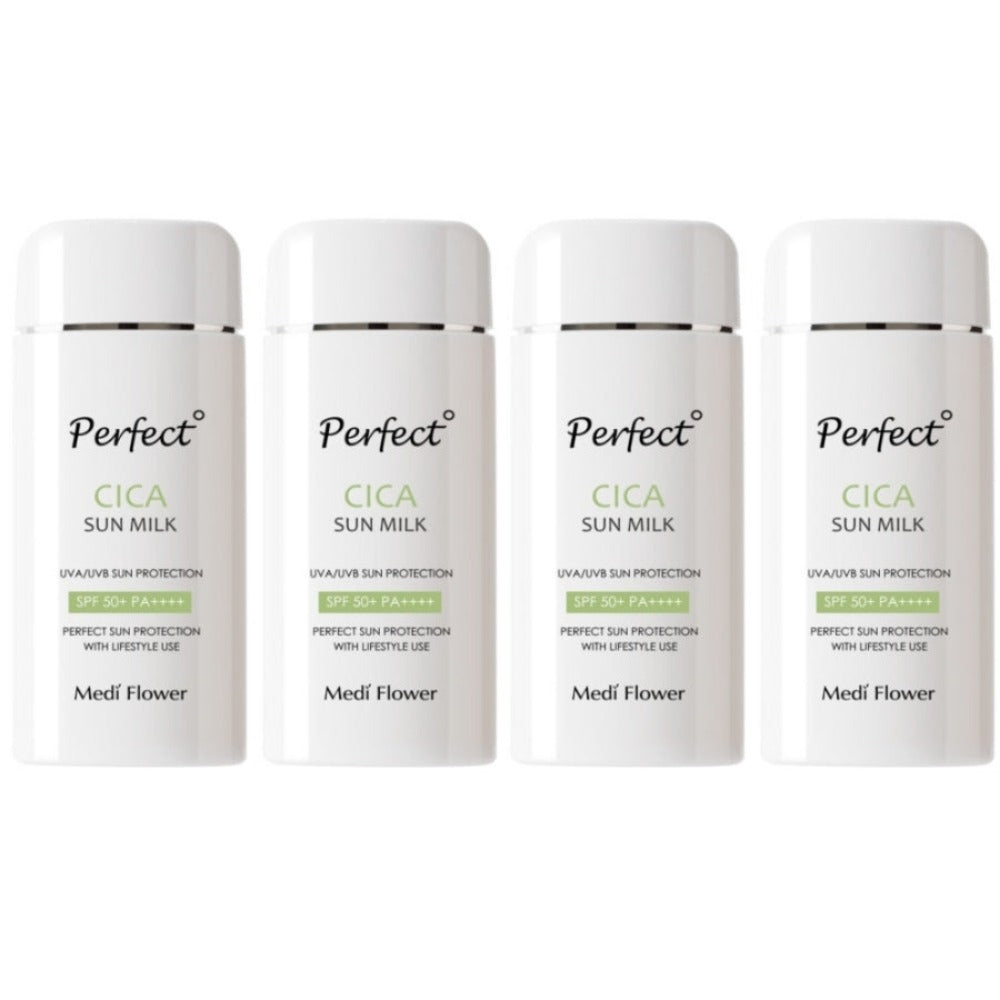Medi Flower Perfect CICA Sun Milk SPF50+ PA++++ 100ml*4Pcs