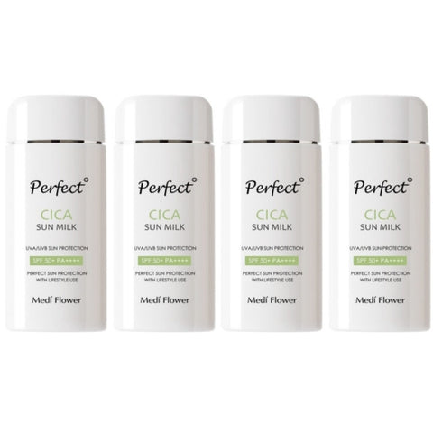 Medi Flower Perfect CICA Sun Milk SPF50+ PA++++ 100ml*4Pcs