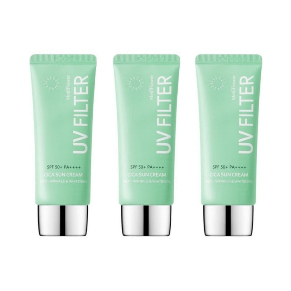 Medi Flower UV Filter CICA Sun Cream SPF50+ PA++++ 50ml*3Pcs