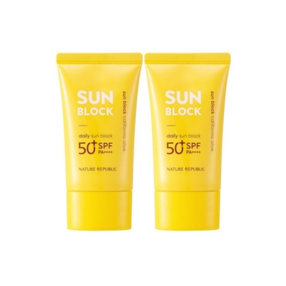 Nature Republic California Aloe Daily Sun Block SPF50+ PA++++ 57ml*2Pcs