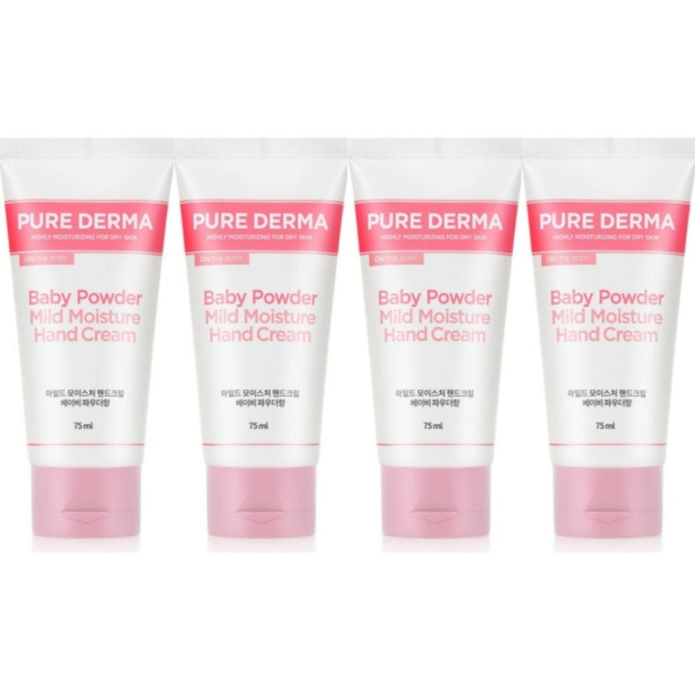 On the Body Pure Derma Baby Powder Mild Moisture Hand Cream 75ml*4Pcs