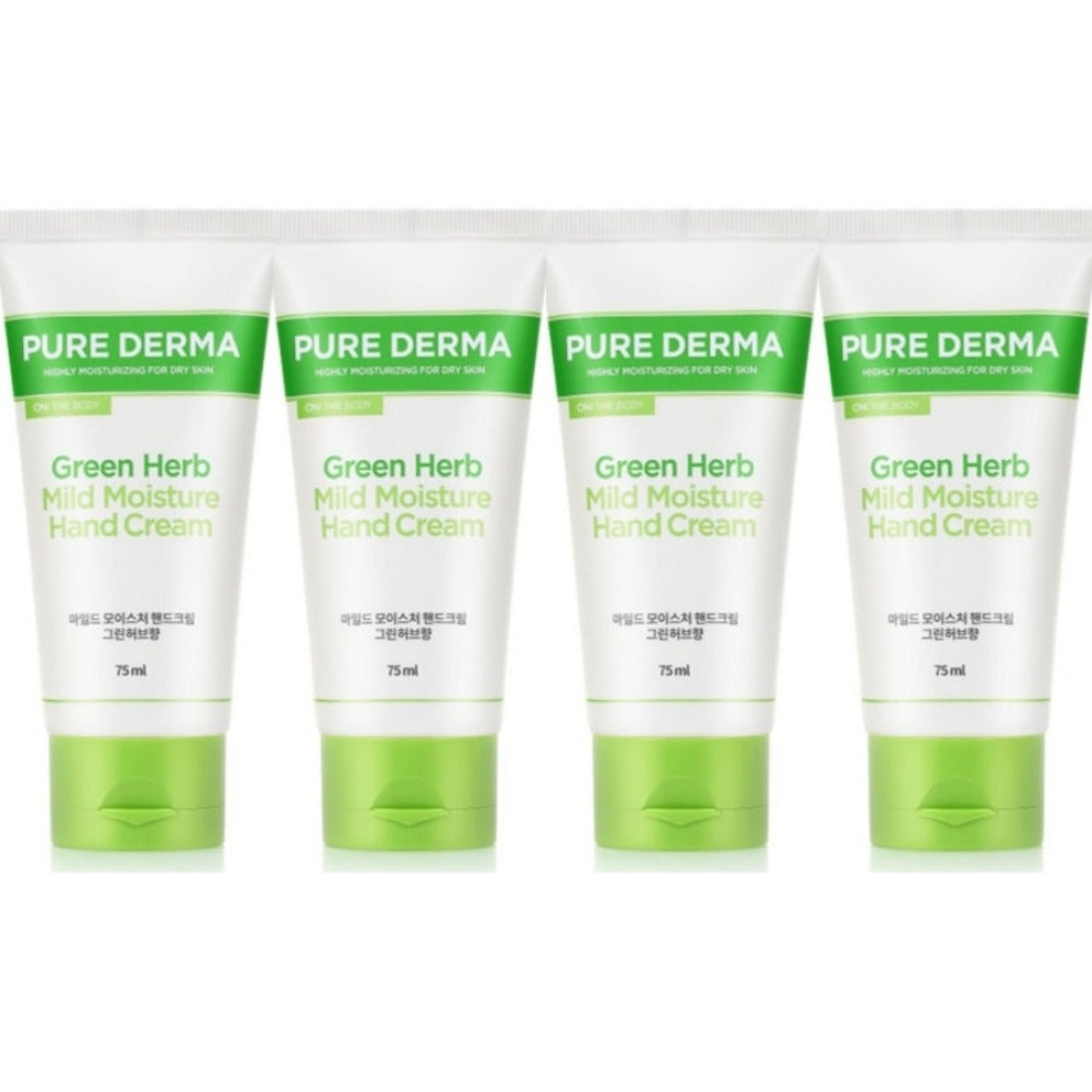 On the Body Pure Derma Green Herb Mild Moisture Hand Cream 75ml*4Pcs