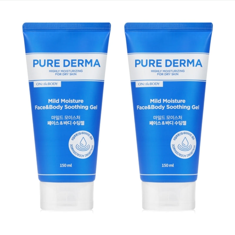 On the Body Pure Derma Mild Moisture Face & Body Soothing Gel 150ml*2Pcs
