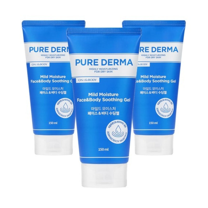 On the Body Pure Derma Mild Moisture Face & Body Soothing Gel 150ml*3Pcs