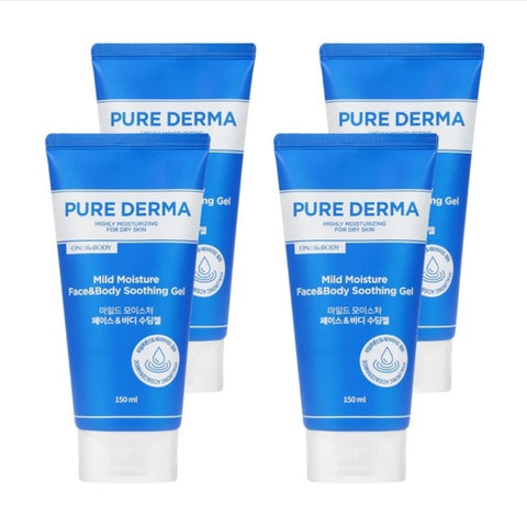 On the Body Pure Derma Mild Moisture Face & Body Soothing Gel 150ml*4Pcs