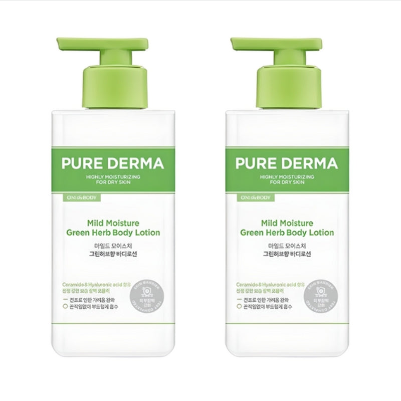 On the Body Pure Derma Mild Moisture Green Herb Body Lotion 400ml*2Pcs