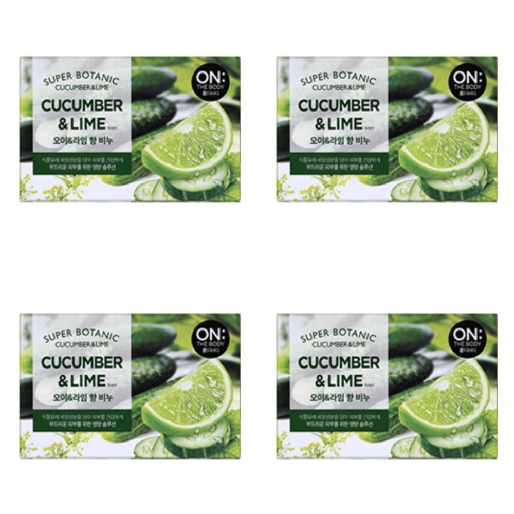 On the Body Super Botanic Cucumber & Lime Soap 80g*4Pcs