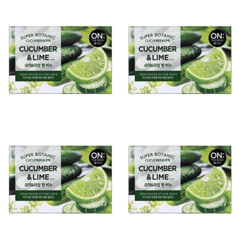 On the Body Super Botanic Cucumber & Lime Soap 80g*4Pcs