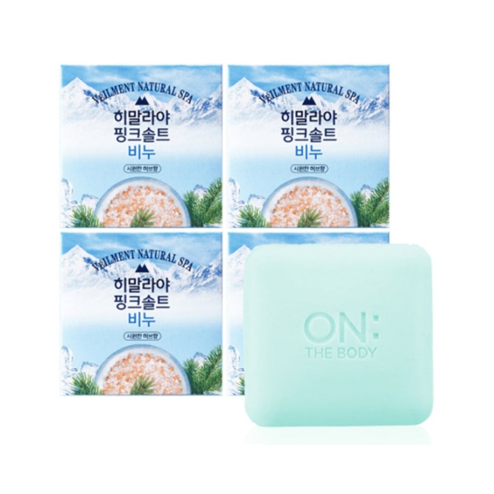 On the Body Veilment Natural Spa Himalaya Pinksalt Cool Herb Soap 90g*4Pcs