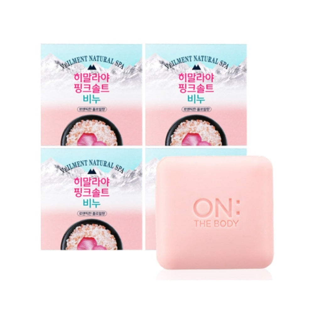 On the Body Veilment Natural Spa Himalaya Pinksalt Romantic Floral Soap 90g*4Pcs