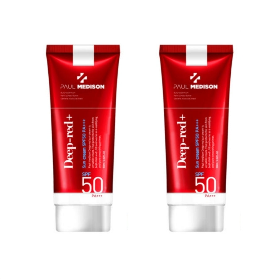 Paul Medison Deep-red+ Sun Cream SPF50 PA+++ 60ml*2Pcs