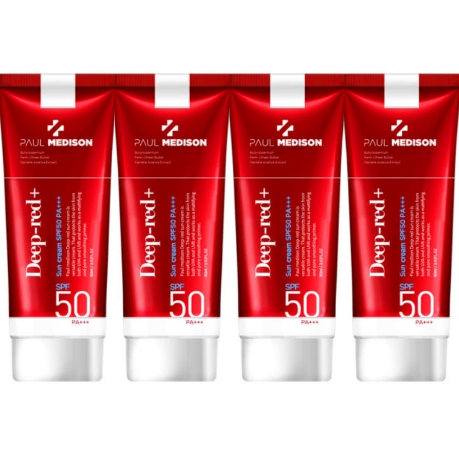 Paul Medison Deep-red+ Sun Cream SPF50 PA+++ 60ml*4Pcs