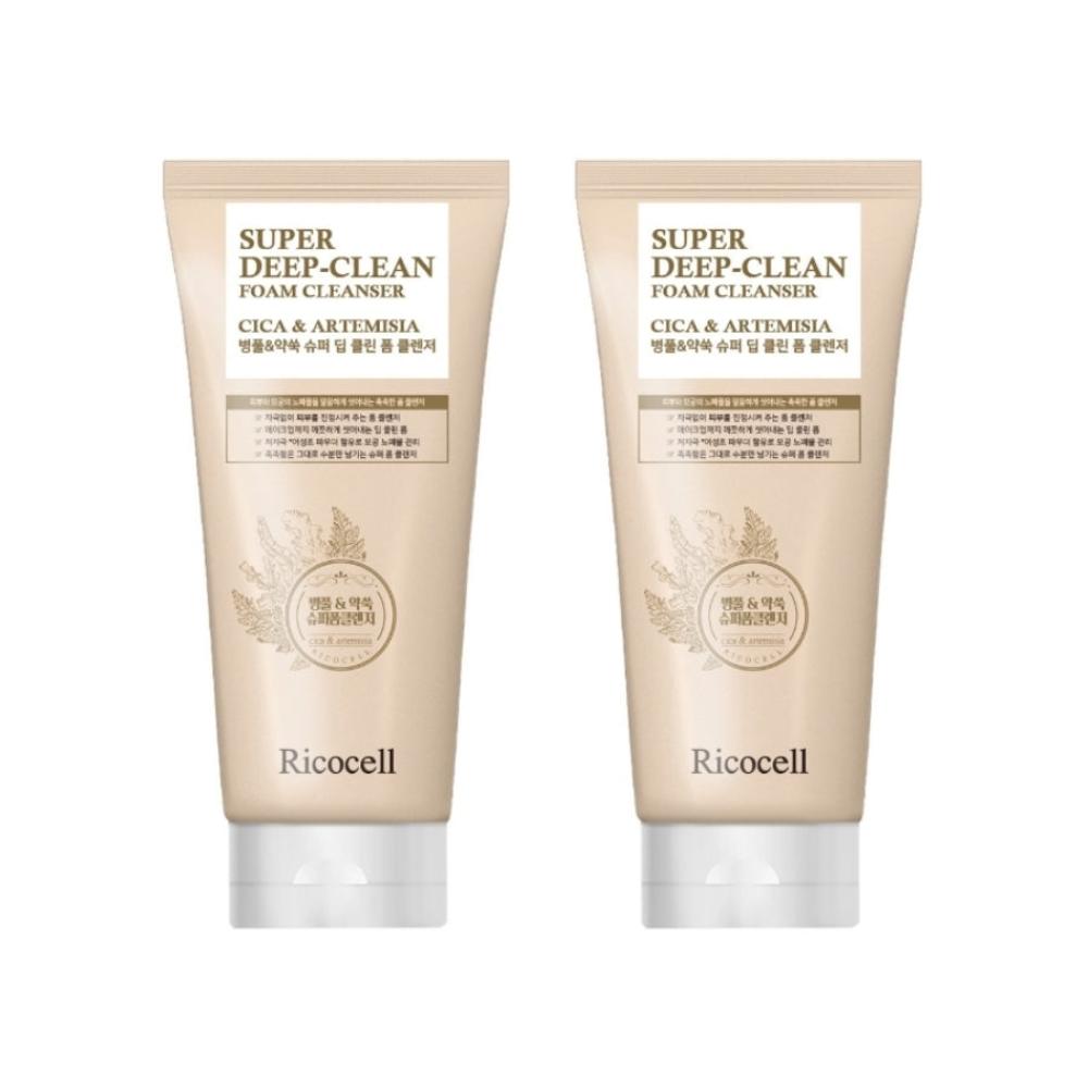 Ricocell Cica & Artemisia Super Deep Clean Foam Cleanser 120ml*2Pcs