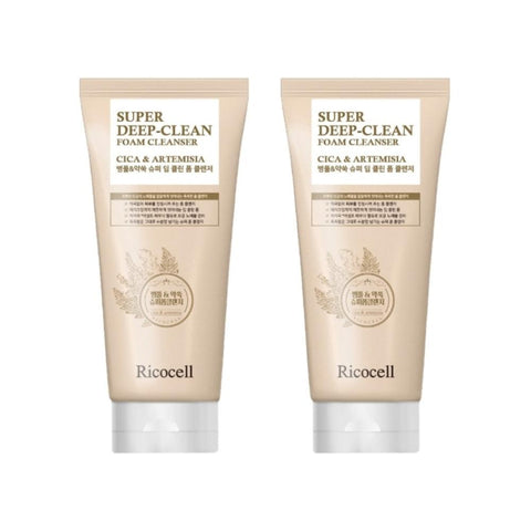 Ricocell Cica & Artemisia Super Deep Clean Foam Cleanser 120ml*2Pcs