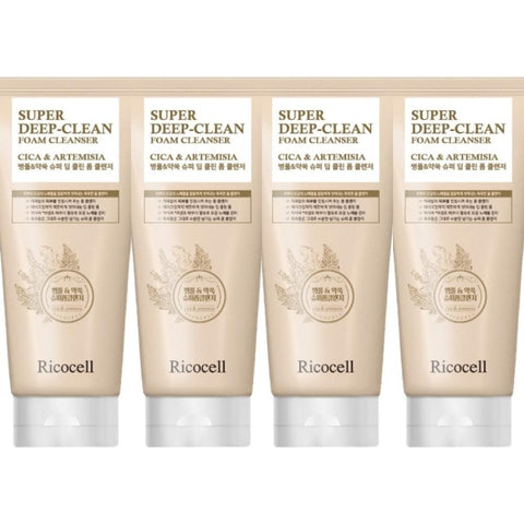 Ricocell Cica & Artemisia Super Deep Clean Foam Cleanser 120ml*4Pcs