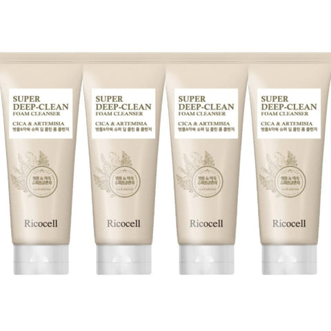 Ricocell Cica & Artemisia Super Deep Clean Foam Cleanser 220ml*4Pcs