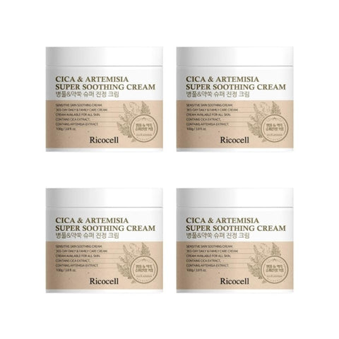 Ricocell Cica & Artemisia Super Soothing Cream 100g*4Pcs