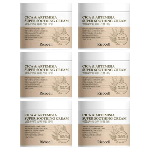 Ricocell Cica & Artemisia Super Soothing Cream 100g*6Pcs