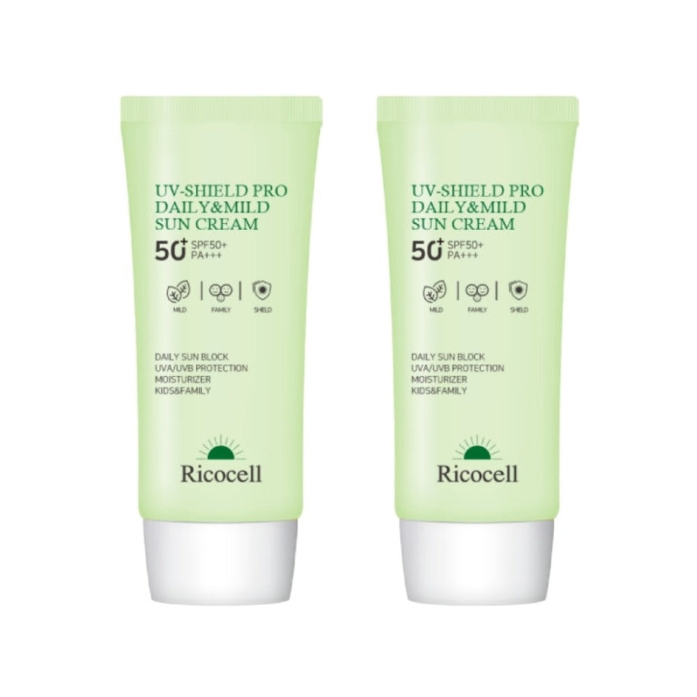 Ricocell UV-Shield Pro Daily & Mild Sun Cream SPF50+ PA+++ 70ml*2Pcs