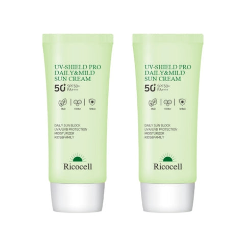 Ricocell UV-Shield Pro Daily & Mild Sun Cream SPF50+ PA+++ 70ml*2Pcs