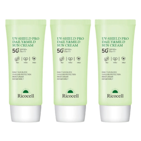Ricocell UV-Shield Pro Daily & Mild Sun Cream SPF50+ PA+++ 70ml*3Pcs
