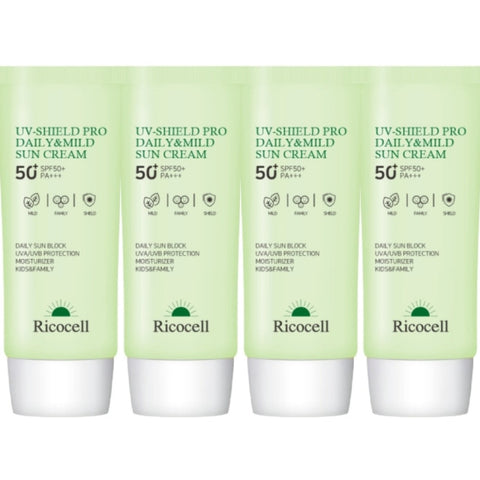 Ricocell UV-Shield Pro Daily & Mild Sun Cream SPF50+ PA+++ 70ml*4Pcs