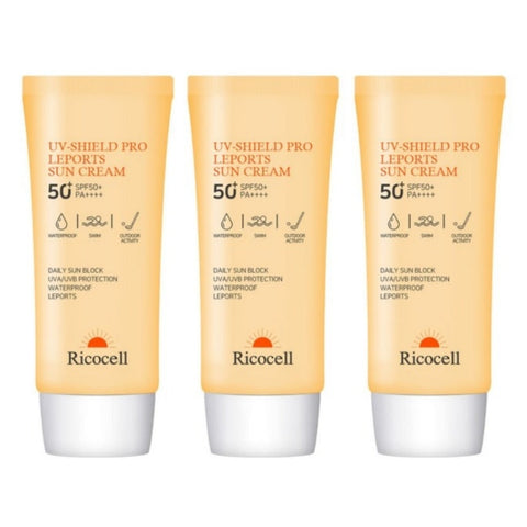 Ricocell UV-Shield Pro Leports Sun Cream SPF50+ PA++++ 70ml*3Pcs
