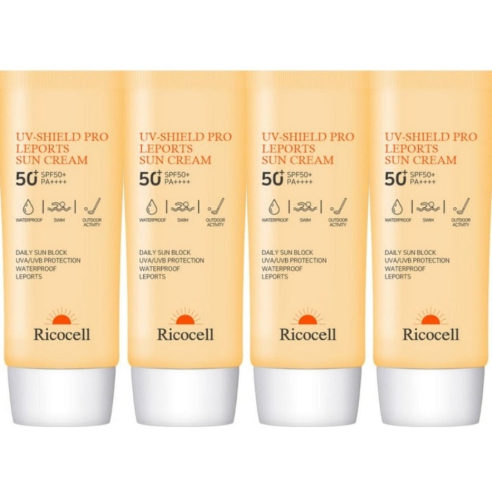Ricocell UV-Shield Pro Leports Sun Cream SPF50+ PA++++ 70ml*4Pcs