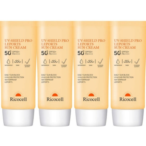 Ricocell UV-Shield Pro Leports Sun Cream SPF50+ PA++++ 70ml*4Pcs