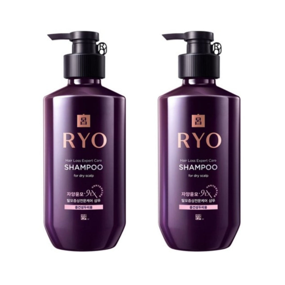 Ryo 9EX Hair Loss Expert Care Shampoo for Dry Scalp 400ml*2Pcs
