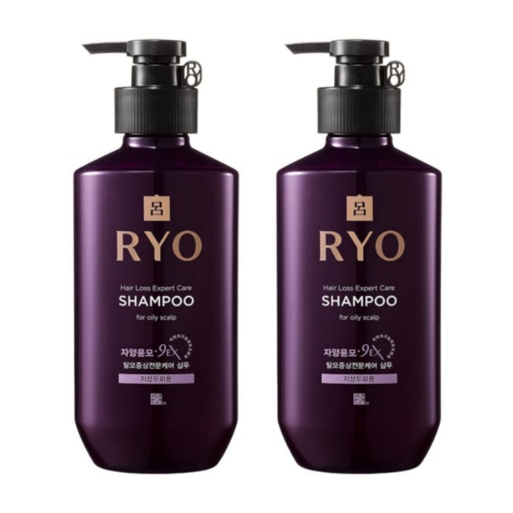 Ryo 9EX Hair Loss Expert Care Shampoo for Oily Scalp 400ml*2Pcs